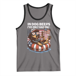 Funny In Dog Beers I've Only Had One Tank Top 4th Of July Drinking Dachshund Beer American Flag TS11 Deep Heather Black Print Your Wear