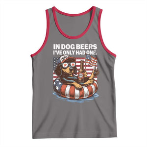 Funny In Dog Beers I've Only Had One Tank Top 4th Of July Drinking Dachshund Beer American Flag TS11 Deep Heather Red Print Your Wear