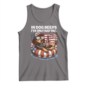 Funny In Dog Beers I've Only Had One Tank Top 4th Of July Drinking Dachshund Beer American Flag TS11 Deep Heather Print Your Wear