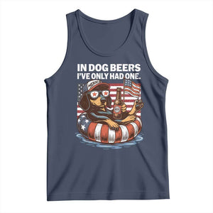 Funny In Dog Beers I've Only Had One Tank Top 4th Of July Drinking Dachshund Beer American Flag TS11 Navy Print Your Wear