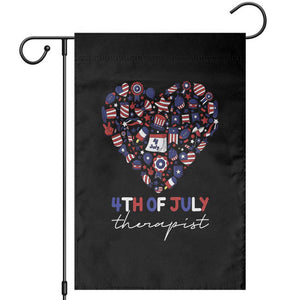 Funny Independence Day Garden Flag 4th Of July Therapist Big Heart TS11 Black Print Your Wear