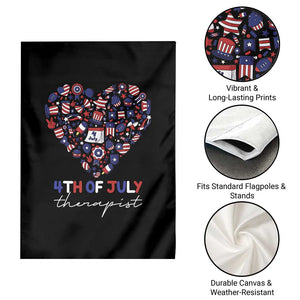 Funny Independence Day Garden Flag 4th Of July Therapist Big Heart TS11 Print Your Wear