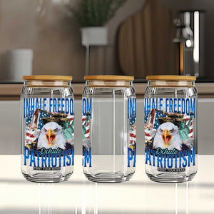 Funny Inhale Freedom Exhale Patriotism Glass Can American Pride Eagle 4th Of July TS11 Print Your Wear