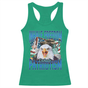 Funny Inhale Freedom Exhale Patriotism Racerback Tank Top American Pride Eagle 4th Of July TS11 Irish Green Print Your Wear