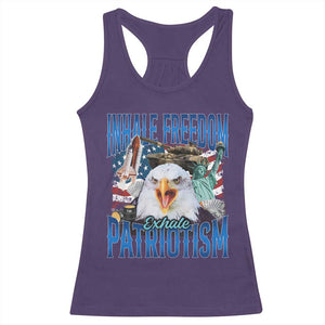 Funny Inhale Freedom Exhale Patriotism Racerback Tank Top American Pride Eagle 4th Of July TS11 Purple Print Your Wear