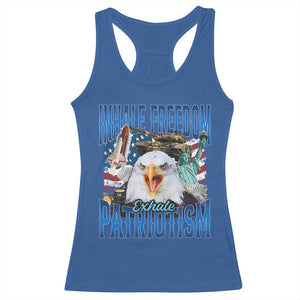 Funny Inhale Freedom Exhale Patriotism Racerback Tank Top American Pride Eagle 4th Of July TS11 Royal Blue Print Your Wear