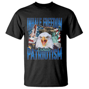 Funny Inhale Freedom Exhale Patriotism T Shirt American Pride Eagle 4th Of July TS11 Black Print Your Wear