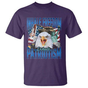 Funny Inhale Freedom Exhale Patriotism T Shirt American Pride Eagle 4th Of July TS11 Purple Print Your Wear