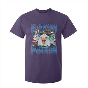 Funny Inhale Freedom Exhale Patriotism T Shirt For Kid American Pride Eagle 4th Of July TS11 Purple Print Your Wear