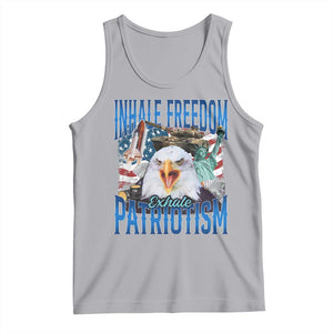 Funny Inhale Freedom Exhale Patriotism Tank Top American Pride Eagle 4th Of July TS11 Athletic Heather Print Your Wear