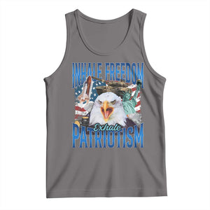 Funny Inhale Freedom Exhale Patriotism Tank Top American Pride Eagle 4th Of July TS11 Deep Heather Print Your Wear