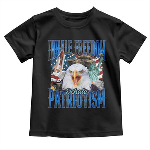 Funny Inhale Freedom Exhale Patriotism Toddler T Shirt American Pride Eagle 4th Of July TS11 Black Print Your Wear