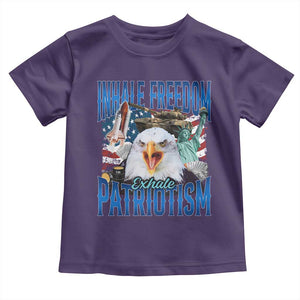 Funny Inhale Freedom Exhale Patriotism Toddler T Shirt American Pride Eagle 4th Of July TS11 Purple Print Your Wear