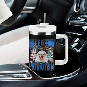 Funny Inhale Freedom Exhale Patriotism Tumbler With Handle American Pride Eagle 4th Of July TS11 Print Your Wear