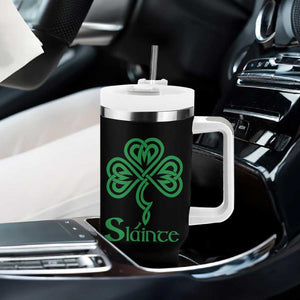 Funny Irish Beer Drinking St Patrick's Day Slainte Tumbler With Handle Celtic Shamrock TS11 Print Your Wear