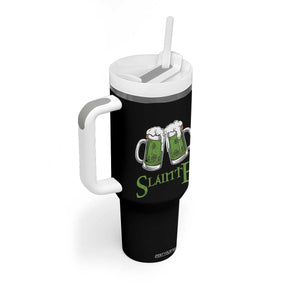 Funny Irish Beer Drinking Tumbler With Handle Slainte St Patrick's Day Shamrock Beer Mugs TS11 Print Your Wear