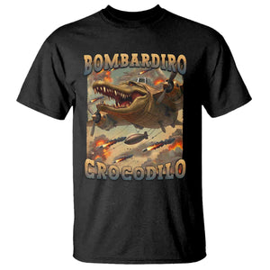 Funny Italian Brainrot Bombardiro Crocodilo T Shirt Gen Z Meme TS11 Black Print Your Wear