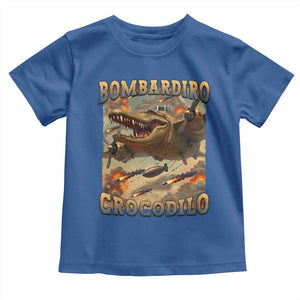 Funny Italian Brainrot Bombardiro Crocodilo Toddler T Shirt Gen Z Meme TS11 Royal Blue Print Your Wear