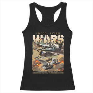 Funny Italian Brainrot Croco Avian Wars Racerback Tank Top Bombardino Crocodilo Bombombini Gusini Gen Z Meme TS11 Black Print Your Wear
