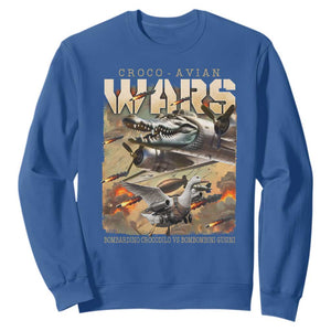 Funny Italian Brainrot Croco Avian Wars Sweatshirt Bombardino Crocodilo Bombombini Gusini Gen Z Meme TS11 Royal Blue Print Your Wear