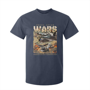 Funny Italian Brainrot Croco Avian Wars T Shirt For Kid Bombardino Crocodilo Bombombini Gusini Gen Z Meme TS11 Navy Print Your Wear