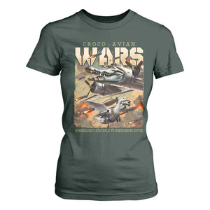 Funny Italian Brainrot Croco Avian Wars T Shirt For Women Bombardino Crocodilo Bombombini Gusini Gen Z Meme TS11 Dark Forest Green Print Your Wear