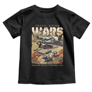 Funny Italian Brainrot Croco Avian Wars Toddler T Shirt Bombardino Crocodilo Bombombini Gusini Gen Z Meme TS11 Black Print Your Wear
