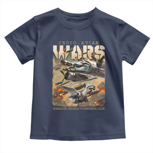 Funny Italian Brainrot Croco Avian Wars Toddler T Shirt Bombardino Crocodilo Bombombini Gusini Gen Z Meme TS11 Navy Print Your Wear