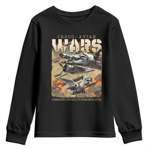 Funny Italian Brainrot Croco Avian Wars Youth Sweatshirt Bombardino Crocodilo Bombombini Gusini Gen Z Meme TS11 Black Print Your Wear