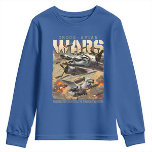 Funny Italian Brainrot Croco Avian Wars Youth Sweatshirt Bombardino Crocodilo Bombombini Gusini Gen Z Meme TS11 Royal Blue Print Your Wear