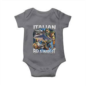 Funny Italian Brainrot Gen Z Meme Baby Onesie TS11 Charcoal Print Your Wear