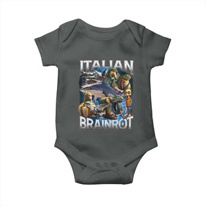 Funny Italian Brainrot Gen Z Meme Baby Onesie TS11 Dark Heather Print Your Wear