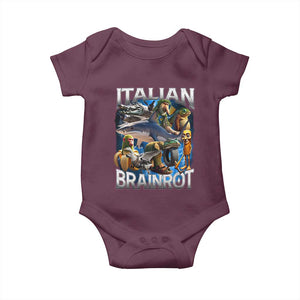 Funny Italian Brainrot Gen Z Meme Baby Onesie TS11 Maroon Print Your Wear