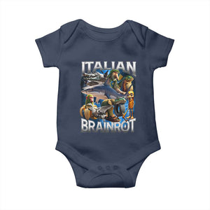 Funny Italian Brainrot Gen Z Meme Baby Onesie TS11 Navy Print Your Wear