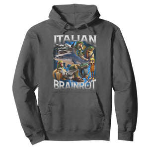 Funny Italian Brainrot Gen Z Meme Hoodie TS11 Dark Heather Print Your Wear