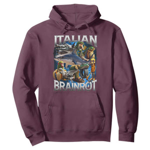 Funny Italian Brainrot Gen Z Meme Hoodie TS11 Maroon Print Your Wear