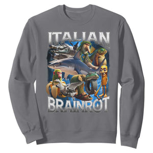 Funny Italian Brainrot Gen Z Meme Sweatshirt TS11 Charcoal Print Your Wear