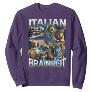 Funny Italian Brainrot Gen Z Meme Sweatshirt TS11 Purple Print Your Wear