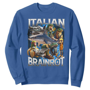 Funny Italian Brainrot Gen Z Meme Sweatshirt TS11 Royal Blue Print Your Wear