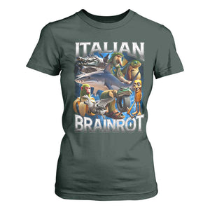 Funny Italian Brainrot Gen Z Meme T Shirt For Women TS11 Dark Forest Green Print Your Wear