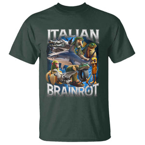 Funny Italian Brainrot Gen Z Meme T Shirt TS11 Dark Forest Green Print Your Wear