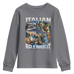 Funny Italian Brainrot Gen Z Meme Youth Sweatshirt TS11 Charcoal Print Your Wear