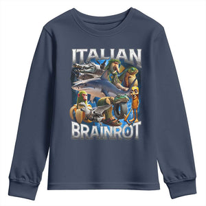 Funny Italian Brainrot Gen Z Meme Youth Sweatshirt TS11 Navy Print Your Wear