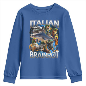Funny Italian Brainrot Gen Z Meme Youth Sweatshirt TS11 Royal Blue Print Your Wear