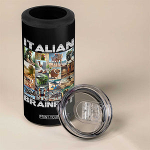 Funny Italian Brainrot Meme Art 4 in 1 Can Cooler Tumbler Surreal Humor Pop Culture Collage TS02 Print Your Wear