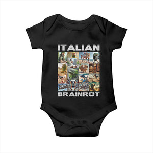 Funny Italian Brainrot Meme Art Baby Onesie Surreal Humor Pop Culture Collage TS02 Black Print Your Wear