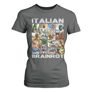 Funny Italian Brainrot Meme Art T Shirt For Women Surreal Humor Pop Culture Collage TS02 Dark Heather Print Your Wear