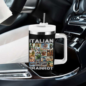 Funny Italian Brainrot Meme Art Tumbler With Handle Surreal Humor Pop Culture Collage TS02 Print Your Wear