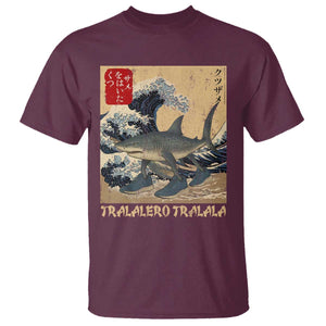 Funny Italian Brainrot Tralalero Tralala Shark T Shirt Japanese Art Gen Z Meme TS11 Maroon Print Your Wear