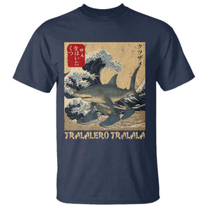 Funny Italian Brainrot Tralalero Tralala Shark T Shirt Japanese Art Gen Z Meme TS11 Navy Print Your Wear